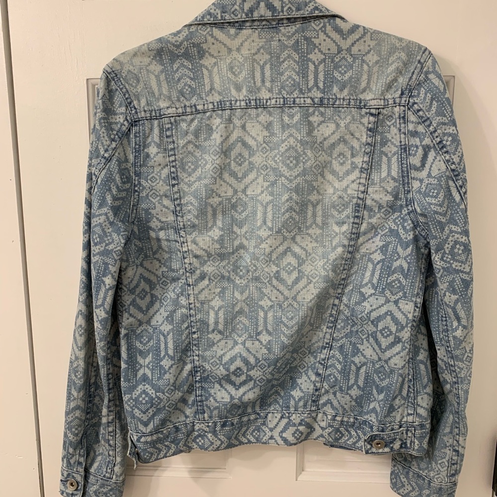 Denim Jacket Aztec Pattern Size M - Picture 4 of 4